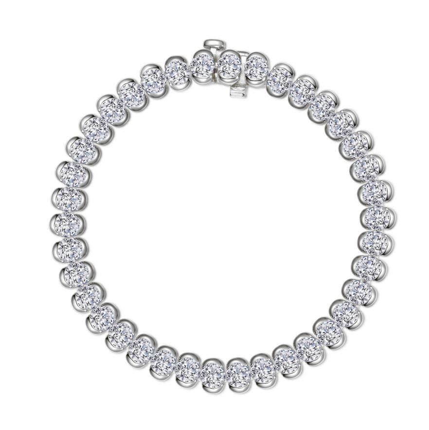 Nespoli's Silver 9.5 CTW Aria Half Bezel Tennis Bracelet 
