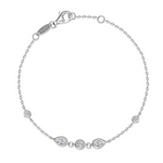 Nespoli's Silver Bezel-Set Teardrop Station Bracelet