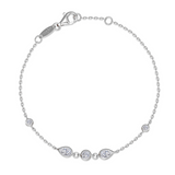 Nespoli's Silver Bezel-Set Teardrop Station Bracelet