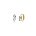Nespoli's Gold Floating Marquise-Cut Huggies