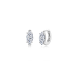 Nespoli's Silver Floating Marquise-Cut Huggies