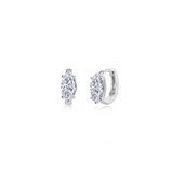 Nespoli's Silver Floating Marquise-Cut Huggies
