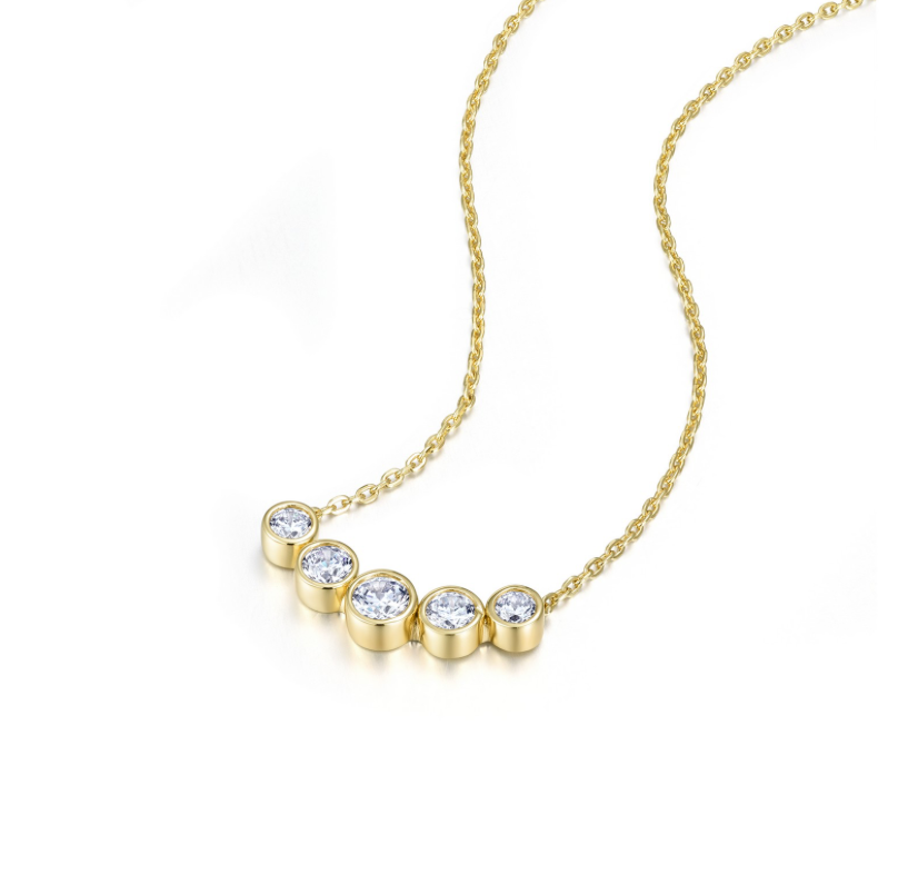Nespoli's Gold Olive Bezel Necklace