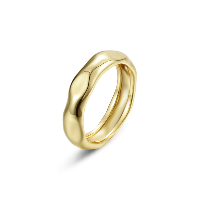 Nespoli's Gold High Polished Molten Band Ring