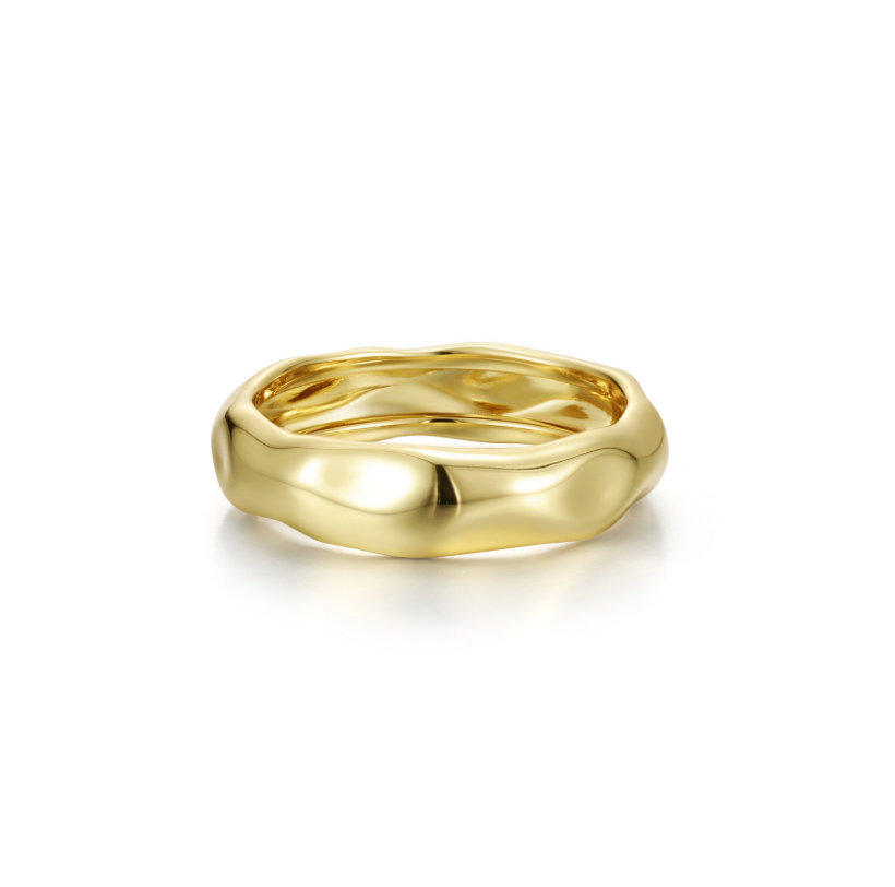 Nespoli's Gold High Polished Molten Band Ring
