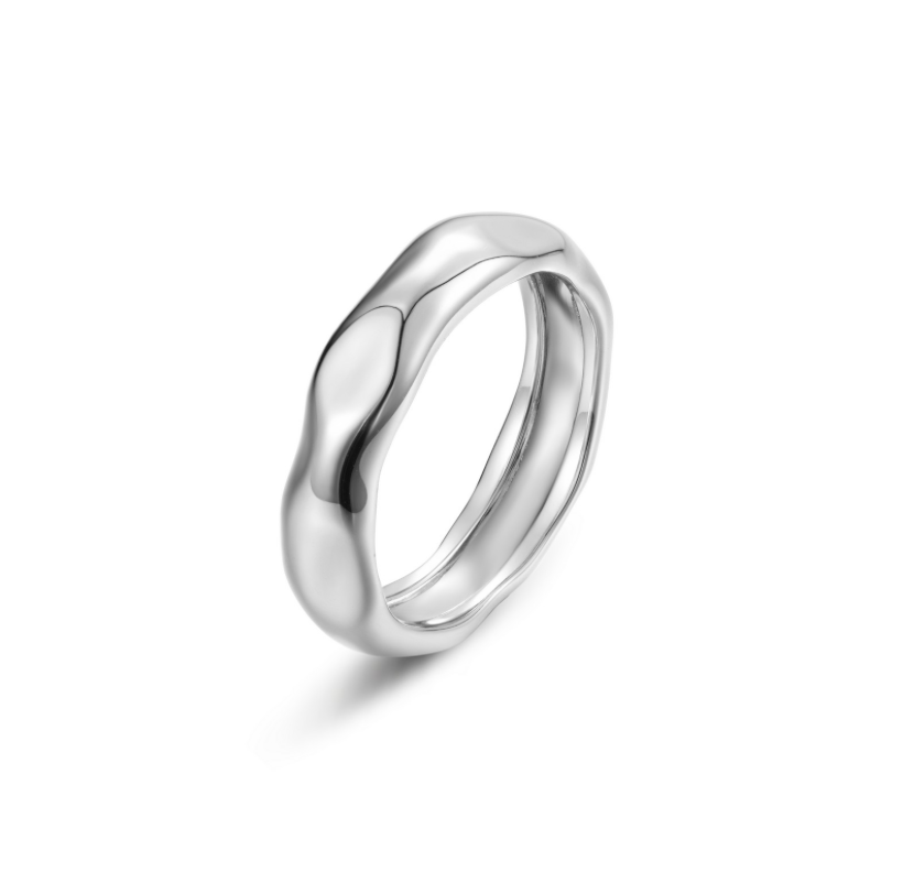Nespoli's Silver High Polished Molten Band Ring