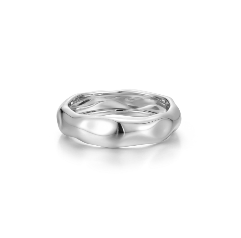 Nespoli's Silver High Polished Molten Band Ring