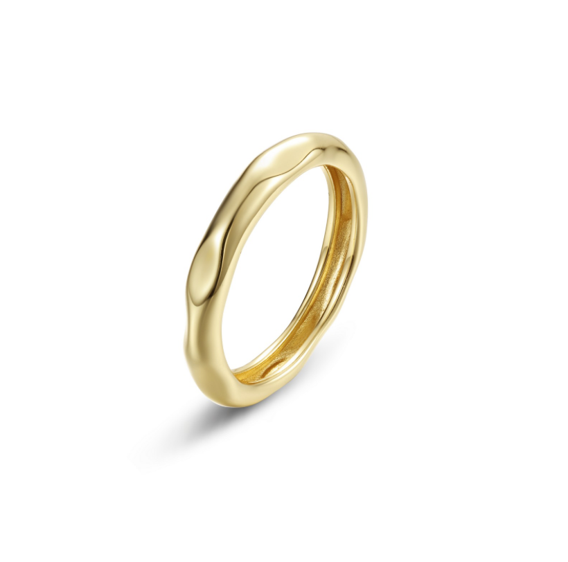 Thin High Polished Molten Band Ring