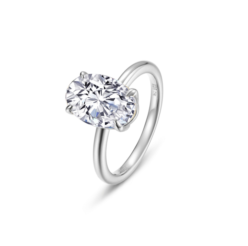 Nespoli's Silver Poise Oval Cut Ring 