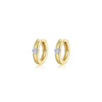 Nespoli's Gold High Polished Huggie Earrings 