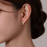 Nespoli's Gold High Polished Huggie Earrings 