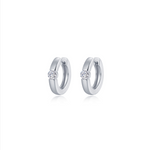 Nespoli's Silver High Polished Huggie Earrings 