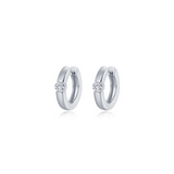 Nespoli's Silver High Polished Huggie Earrings 