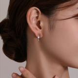 Nespoli's Silver High Polished Huggie Earrings 