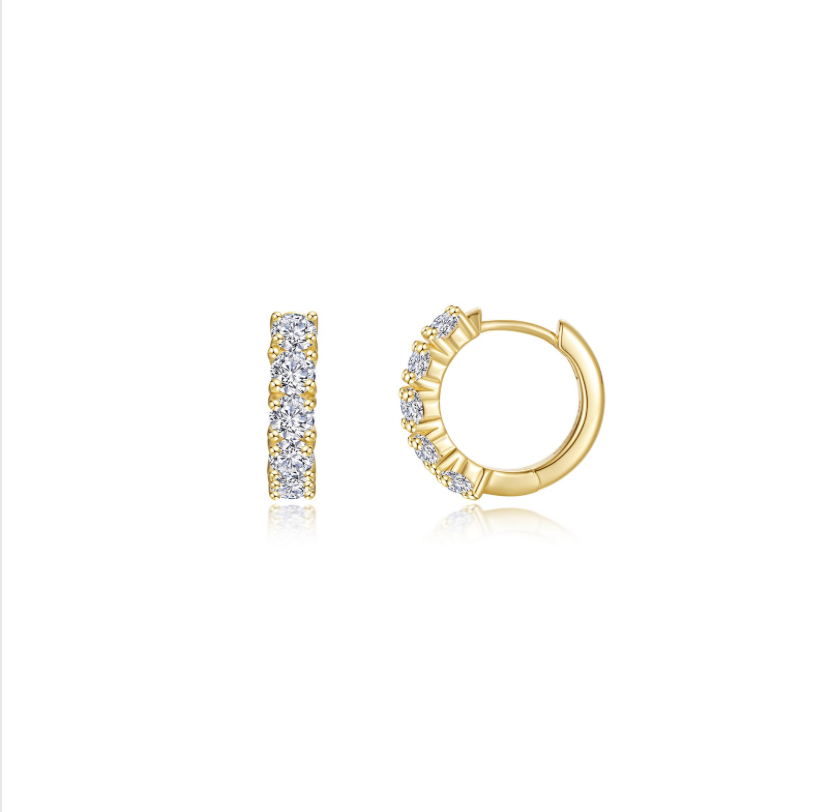 Nespoli's Gold Trillium Huggie Earrings
