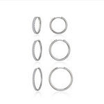 Nespoli's Medium Silver Alina Round Hoop Earring