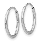 Nespoli Jewelers 14K White Gold 1.25mm Polished Endless Hoop Earrings