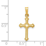 14k Yellow Gold Cross Necklace with 10k 16 inch rope chain 