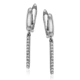14k White Gold .15ct Diamond Hoop Earrings