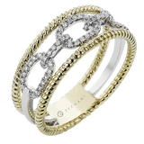 14k Yellow & White Gold .15ct Diamond Right Hand Ring