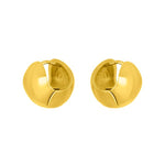 FYB gold rounded hoop earrings with a smooth polished finish