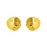 FYB gold rounded hoop earrings with a smooth polished finish