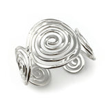 Silver Plated Brass Multi Circle Cuff Bracelet