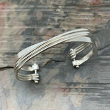 Silver Plated Brass Multi Layer Cuff Bracelet