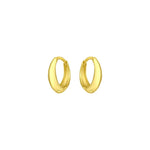 FYB Maude gold huggie hoop earrings with a smooth polished finish