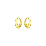FYB Maude gold huggie hoop earrings with a smooth polished finish