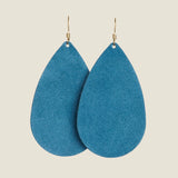 Peacock Suede Teardrop Leather Earrings