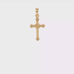 14k Yellow Gold Cross Necklace with 10k 16 inch rope chain 