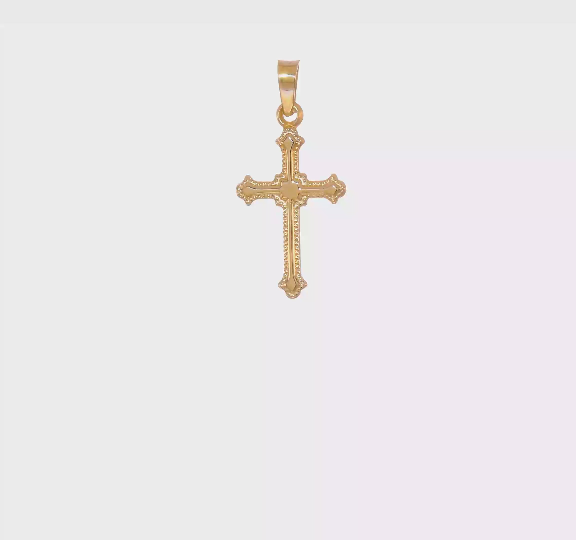 14k Yellow Gold Cross Necklace with 10k 16 inch rope chain 