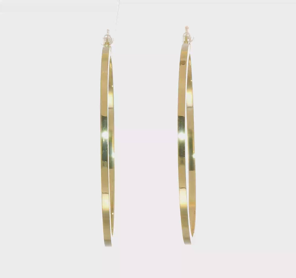 Nespoli Jewelers 10K Yellow Gold Square Polished 2mm Hoop Earrings