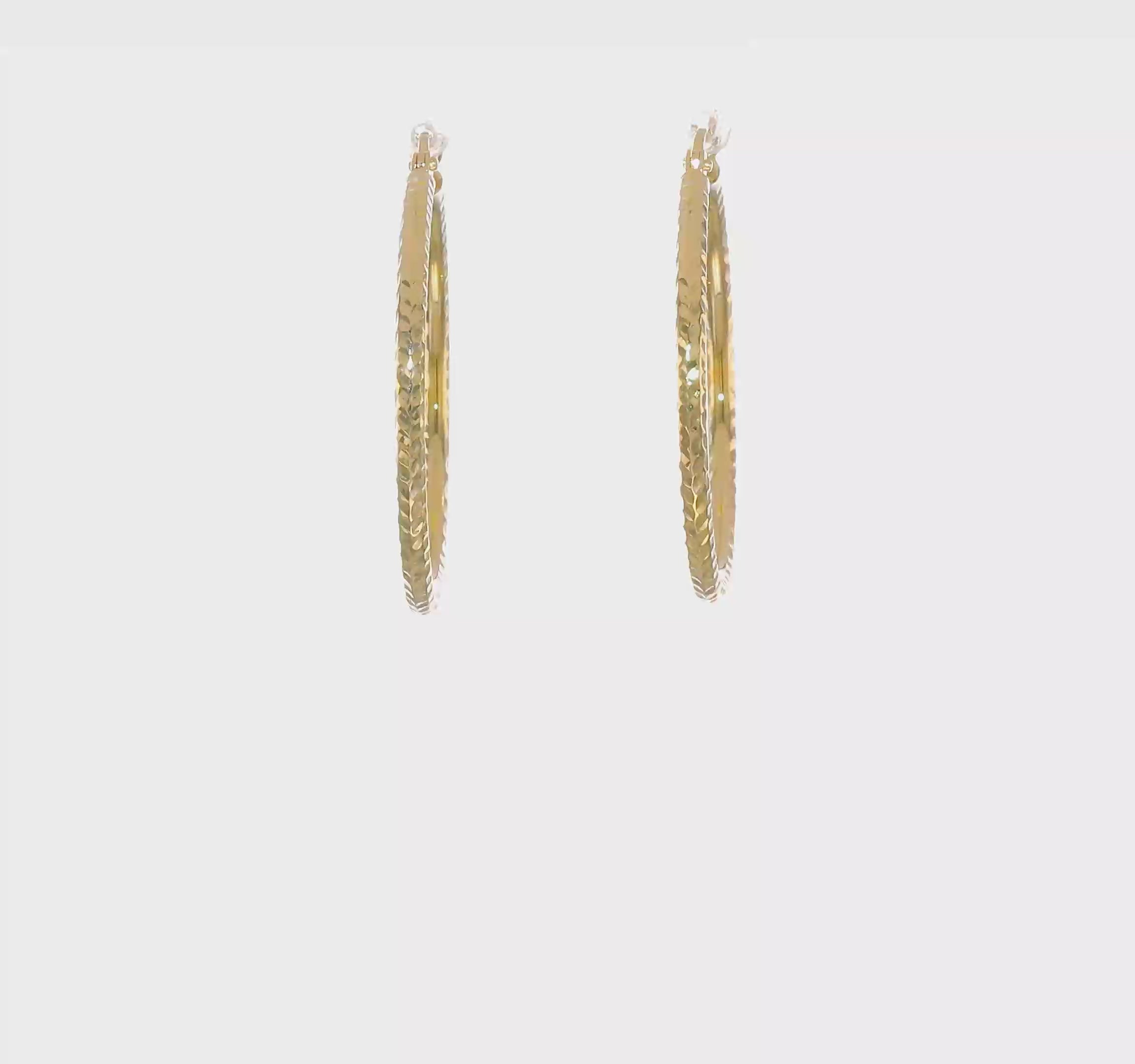 Leslie 14k Yellow Gold Diamond Cut Polished 2mm Hoop Earrings