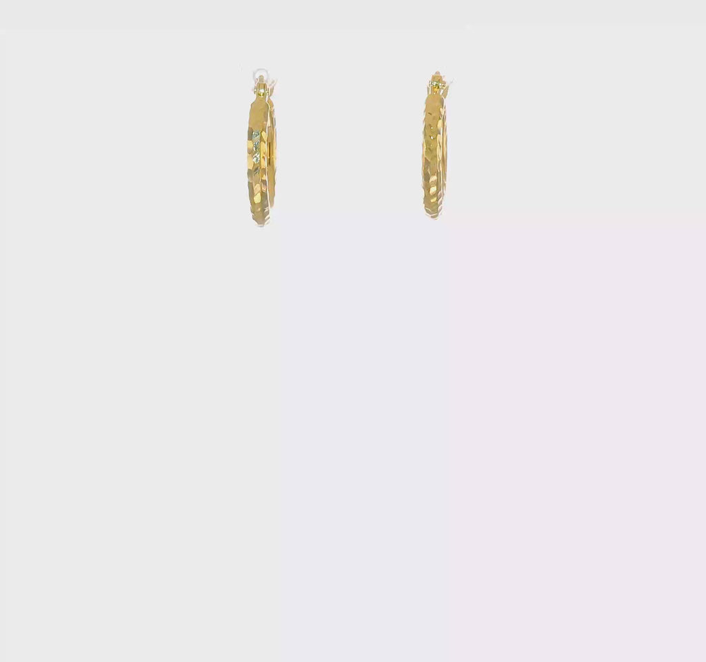 Leslie 14k Yellow Gold Diamond Cut Polished 2mm Hoop Earrings