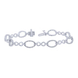 Sterling Silver and .20 Diamonds Infinity Oval Link Bracelet