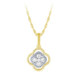 14k Clover .10 Diamonds Cluster Pendant