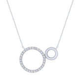 Sterling Silver .10ct Diamond Double Circle Necklace