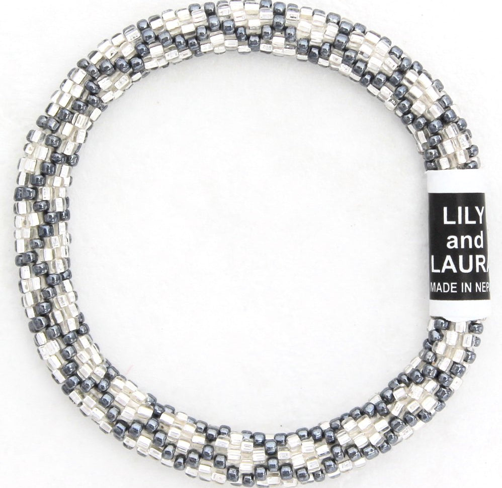 Lily and Laura Hematite Chain Link On Silver Bracelet