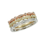.15ct 10k Tri-Color Stackable Ring