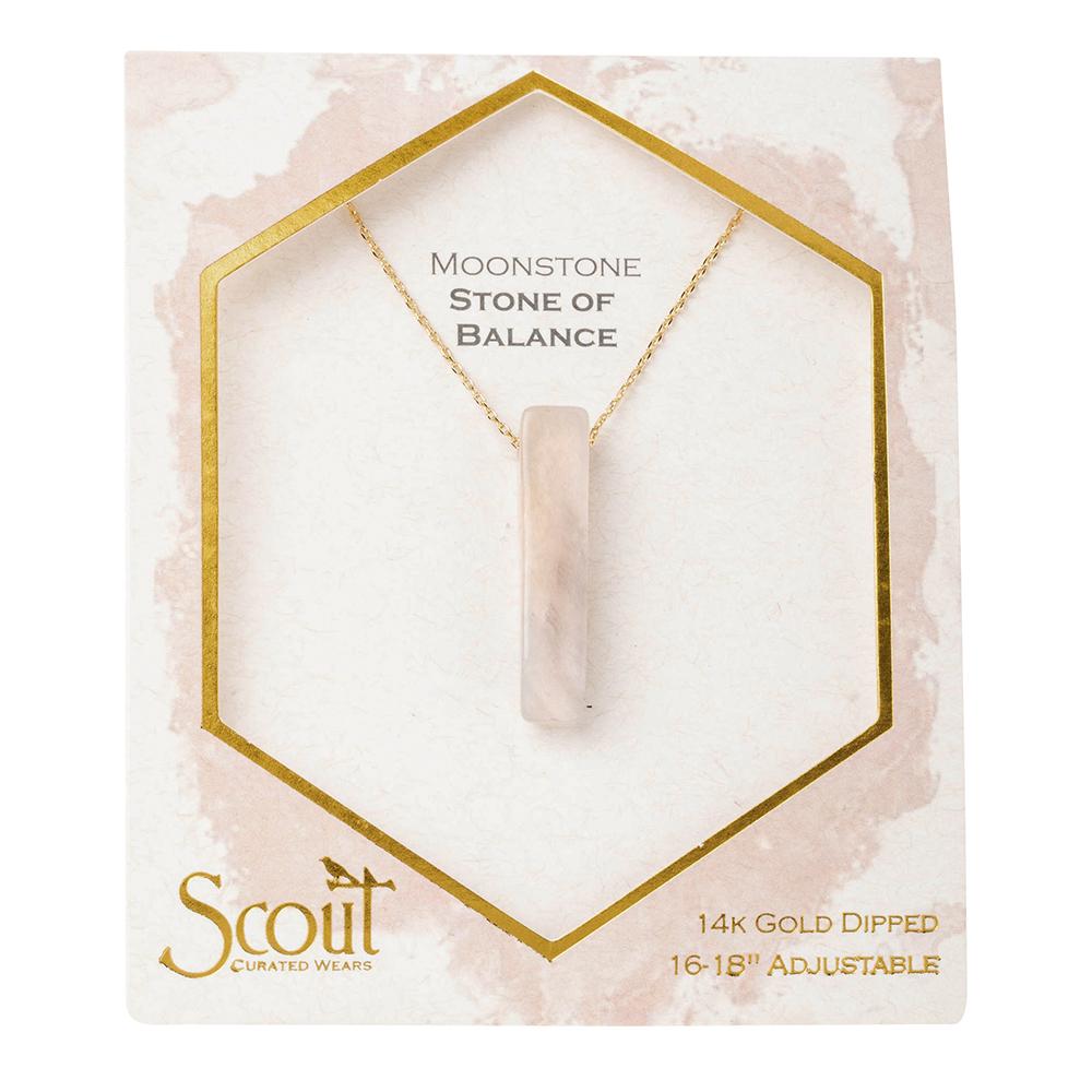 Scout Curated Wears Gold Moonstone Stone of Balance Point Necklace