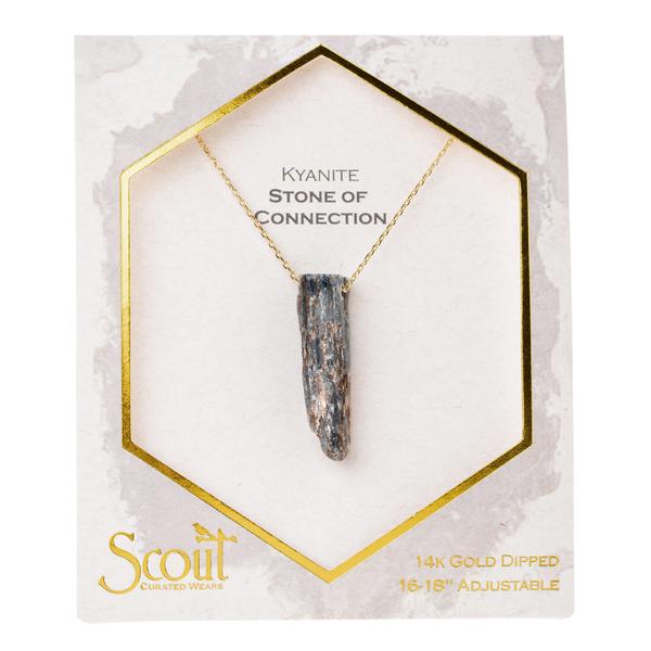 Scout Curated Wears Gold Kyanite Stone of Connection Point Necklace