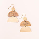 Scout Curated Wears Gold Petrified Wood Stone Half Moon Earrings