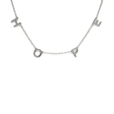 Silver Hope Block Letter Chain Necklace