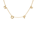 Gold Hope Block Letter Chain Necklace