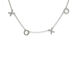 Silver XOXO Block Letter Chain Necklace