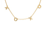 Cool and Interesting Gold XOXO Block Letter Chain Necklace