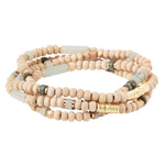 Gold Amazonite Stone of Courage Wood, Stone, and Metal Wrap