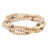 Gold Amazonite Stone of Courage Wood, Stone, and Metal Wrap